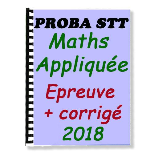 Couverture de Epreuve de MAP Corrigée au PROBA STT 2018