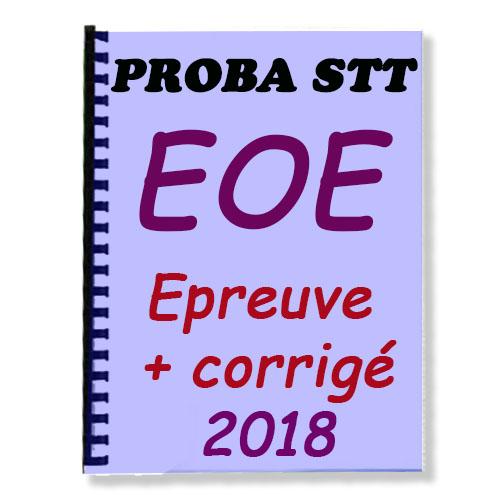 Couverture de Epreuve de EOE Corrigée au PROBA STT 2018