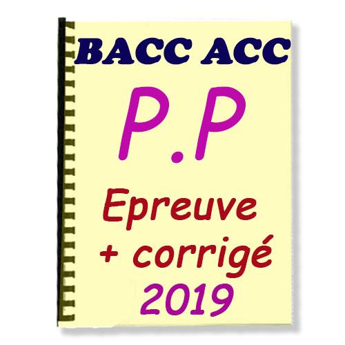 Couverture de Epreuves Pratique Professionnelle BACC ACC 2019