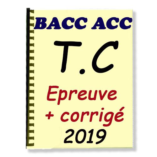 Couverture de Epreuves Techniques Commerciales BACC ACC 2019