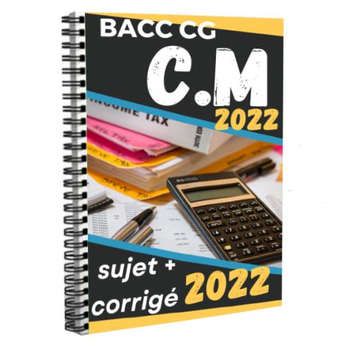 Couverture de Epreuve corrigée de Comptabilité de Management au BACC CG 2022