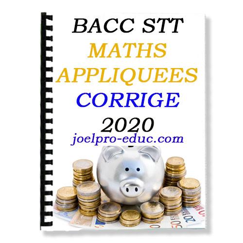 Couverture de EPREUVE Corrigée MATHS APPLIQUEES BACC 2020