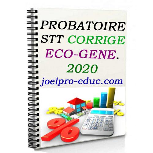 Couverture de EPREUVE ECO GENE PROBATOIRE 2020  