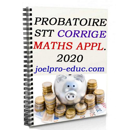 Couverture de EPREUVE MATHS APPLIQUEE PROBATOIRE 2020